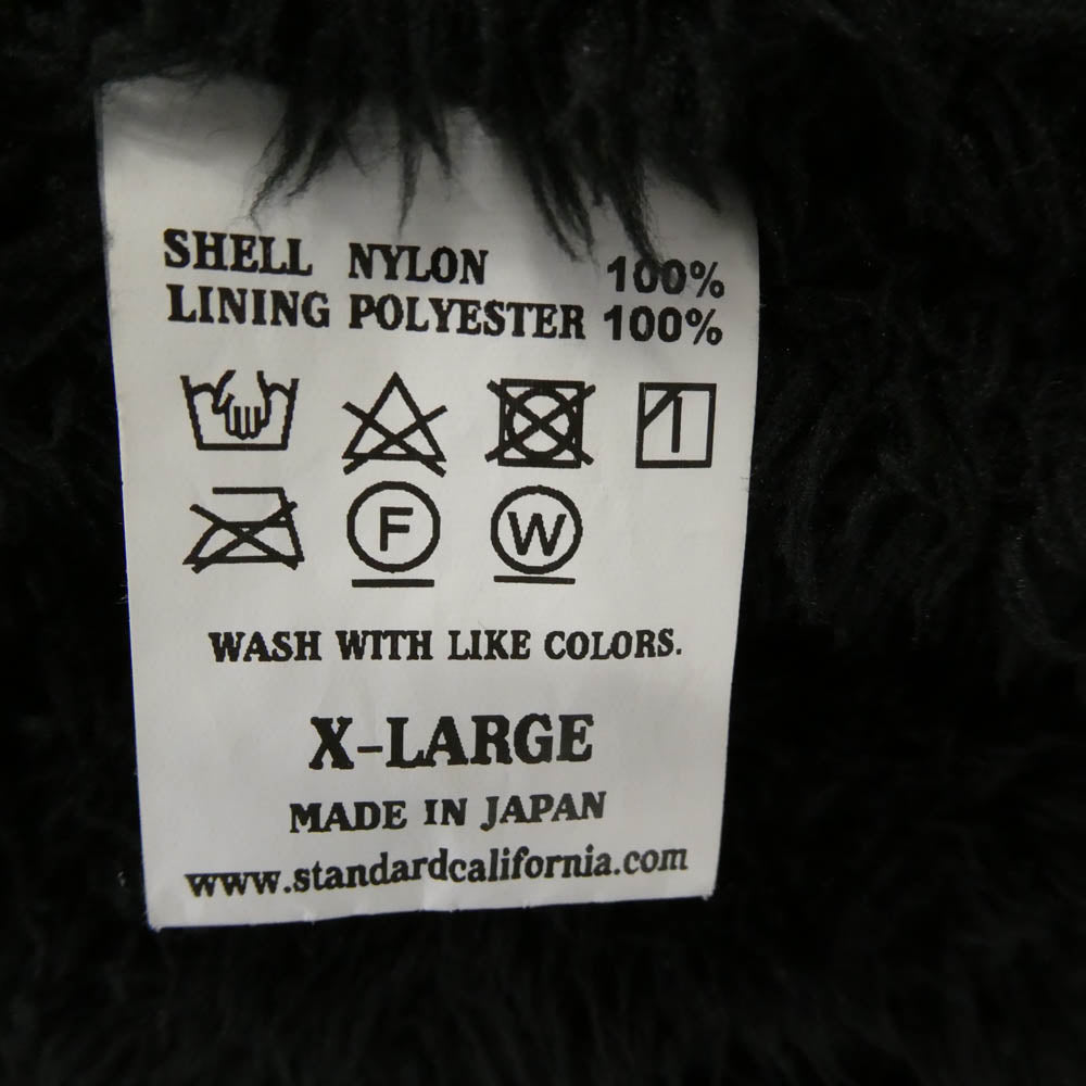 STANDARD CALIFORNIA スタンダードカリフォルニア HOOD COACH JACKET ボア フード コーチジャケット ブラック系 XL【中古】