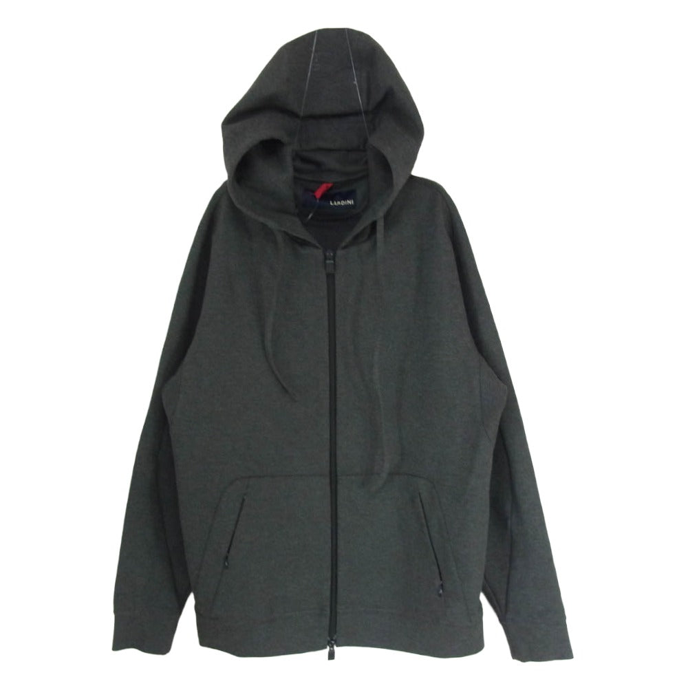 LARDINI ラルディーニ EASY WEAR イージーウェア ジャージ― ダブルジップ フーディー パーカー グレー系 46【中古】
