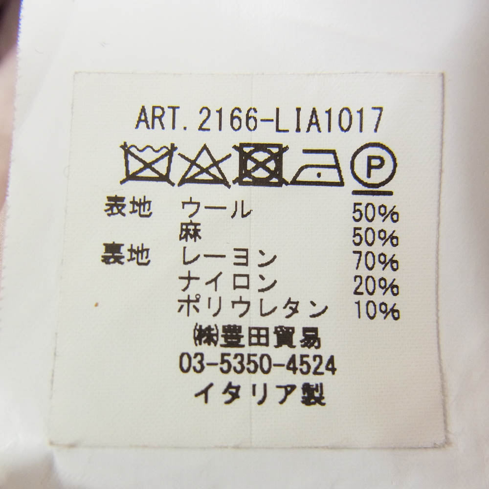 LARDINI ラルディーニ ブートニエール付き ウール リネン グレンチェック ピークドラペル シングル テーラード ジャケット ピンク系 40【中古】
