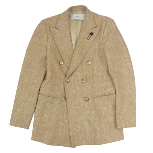 LARDINI ラルディーニ 新型ブートニエール ダブルブレスト ピークドラペル テーラード ジャケット ブラウン系 40【中古】