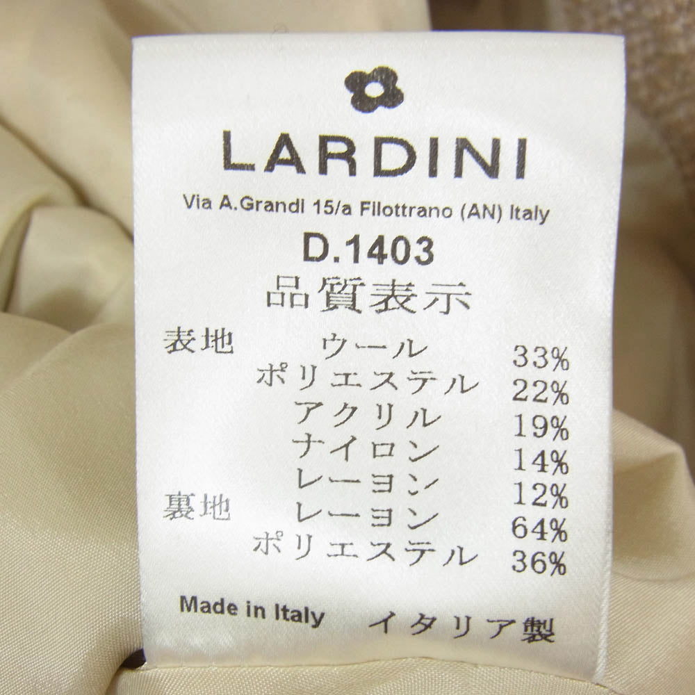 LARDINI ラルディーニ 新型ブートニエール ダブルブレスト ピークドラペル テーラード ジャケット ブラウン系 40【中古】