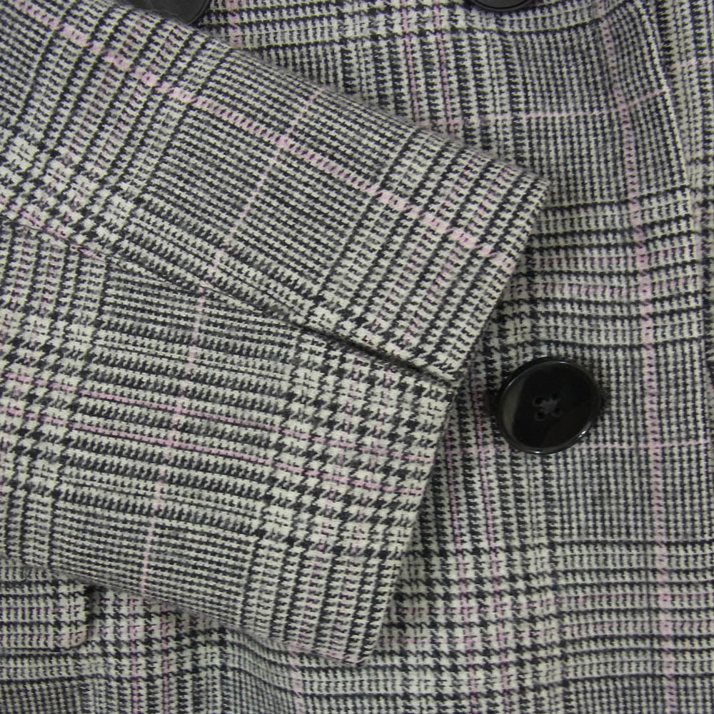 LARDINI ラルディーニ 24AW 新型ブートニエール カシミヤ混 ウール チェック ダブルブレスト ピークドラペル テーラード ジャケット グレー系 40【美品】【中古】