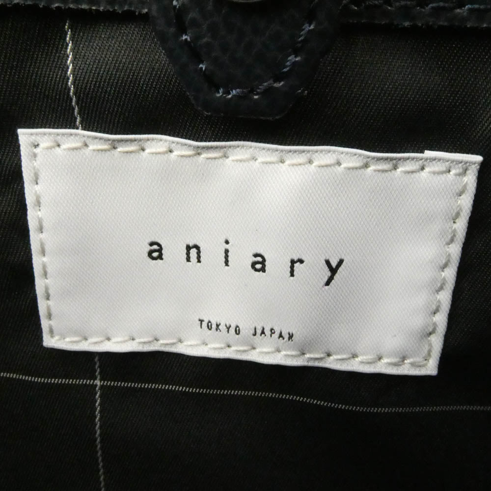 aniary アニアリ 33-01001 S-Film Leather エス-フィルム レザー ブリーフケース バッグ ネイビー ネイビー系【極上美品】【中古】