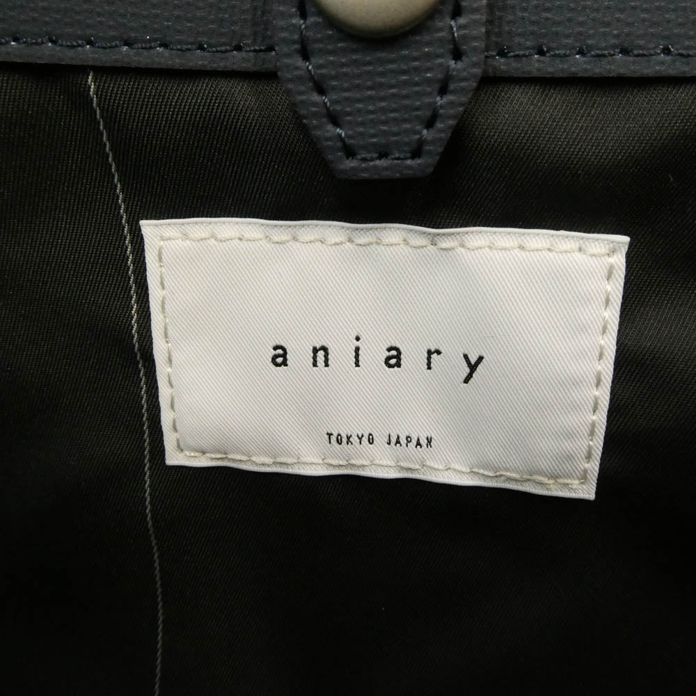 aniary アニアリ 34-01000 G-Film Leather ジー-フィルム レザー ブリーフケース バッグ ネイビー系【極上美品】【中古】