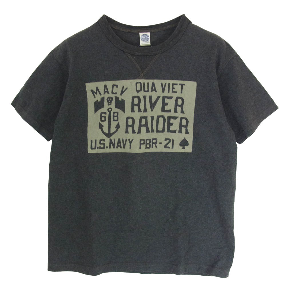 TOY'S McCOY トイズマッコイ U.S.NAVY RIVER RAIDER 半袖 Tシャツ ダークグレー系 L【中古】