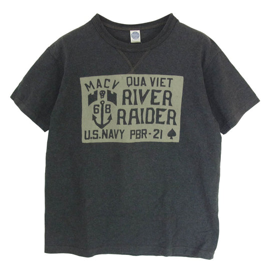 TOY'S McCOY トイズマッコイ U.S.NAVY RIVER RAIDER 半袖 Tシャツ ダークグレー系 L【中古】