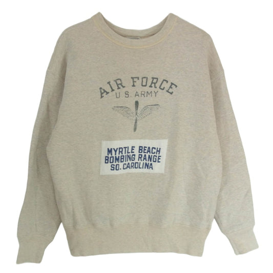 WAREHOUSE ウエアハウス HELLER'S CAF? ヘラーズカフェ AIR FORCE クルーネック スウェット グレー系 40【中古】