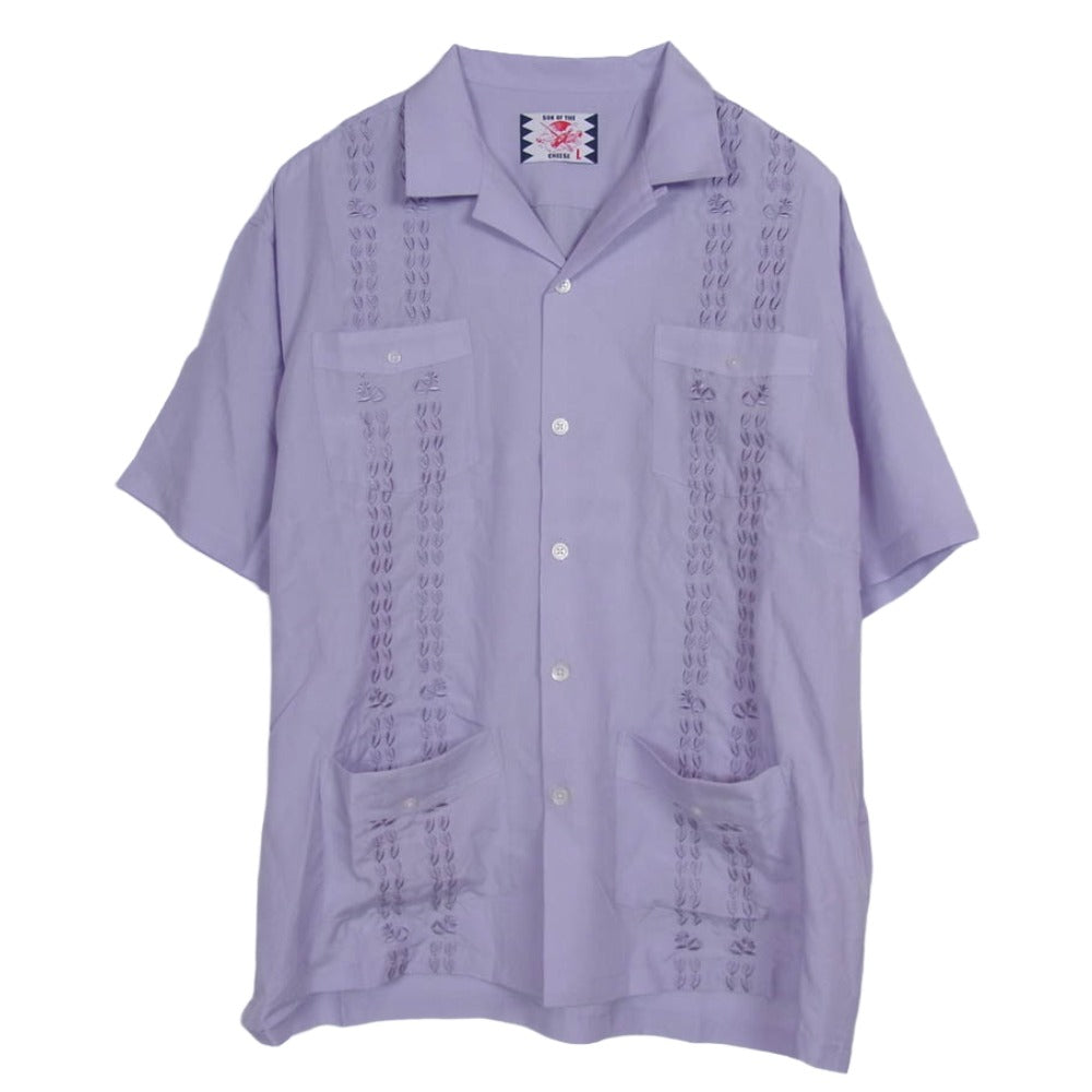 サノバチーズ SC2410-SH05 Cuba Shirt キューバ 半袖 シャツ パープル系 L【美品】【中古】