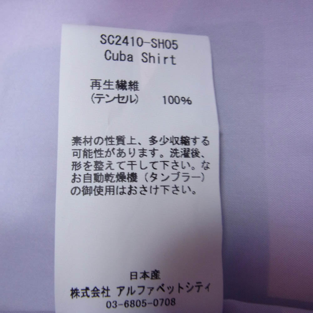 サノバチーズ SC2410-SH05 Cuba Shirt キューバ 半袖 シャツ パープル系 L【美品】【中古】