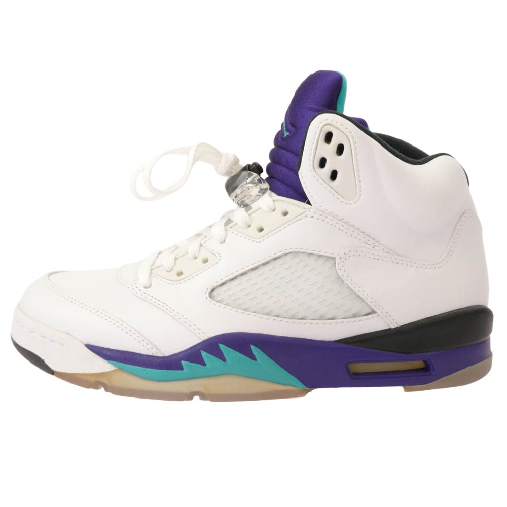 NIKE ナイキ 136027-108 AIR JORDAN 5 RETRO GRAPE エアジョーダン5 レトロ グレープ ハイカット スニーカー ホワイト系 28cm【極上美品】【中古】