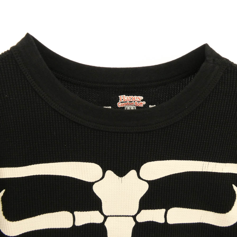 Supreme シュプリーム 24AW Hanes Bones Thermal Crew ヘインズ サーマル クルーネック 長袖 Tシャツ ブラック系 M【中古】