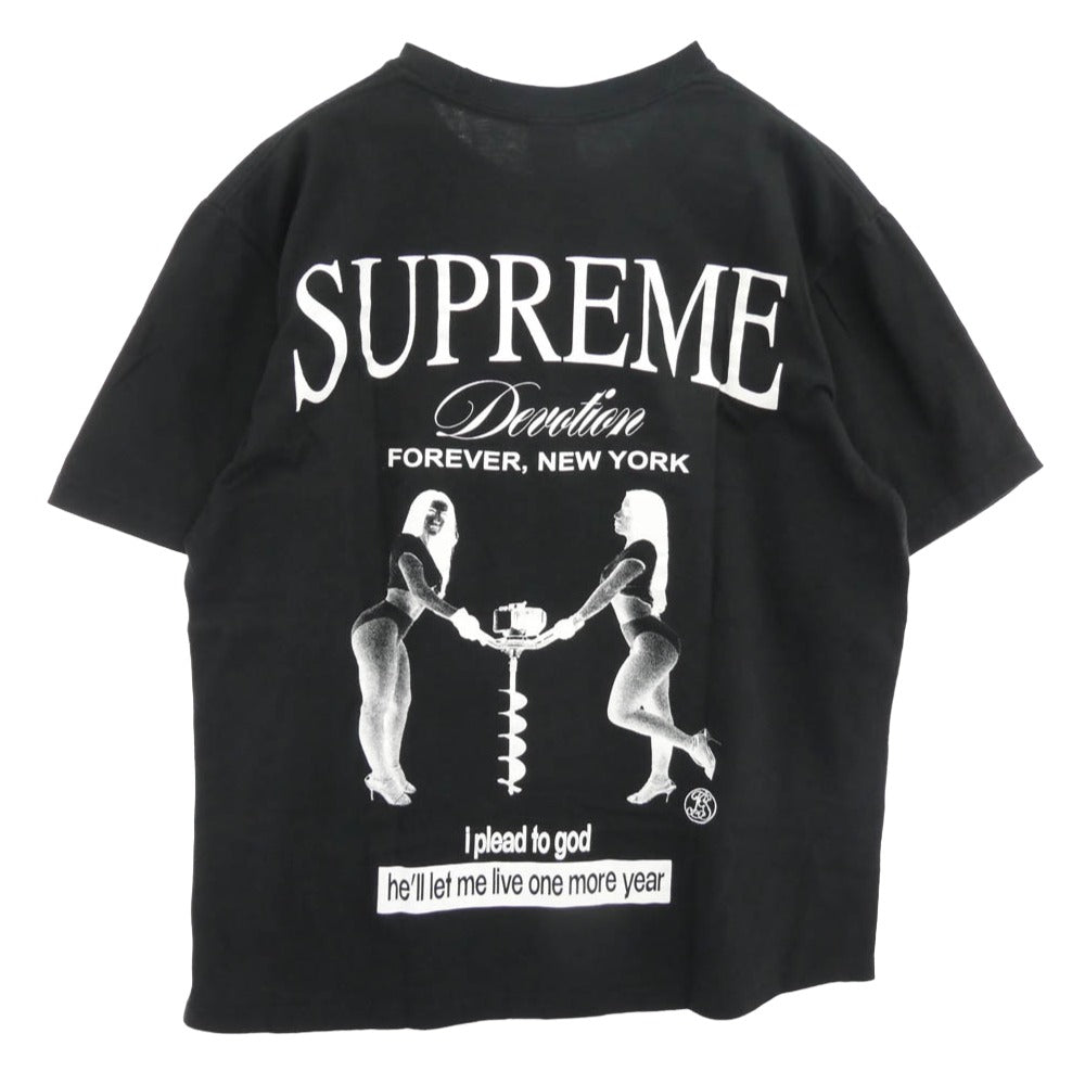 Supreme シュプリーム 25AW DEVOTION TEE ディヴォーション プリント クルーネック 半袖 Tシャツ ブラック系 M【中古】