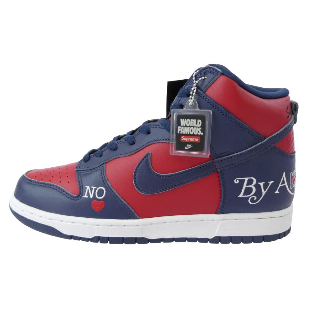 Supreme シュプリーム 22SS DN3741-600 DUNK HIGH BY ANY MEANS ダンク ハイ バイ エニー ミーンズ ハイカット スニーカー レッド系 ネイビー系 27.5cm【極上美品】【中古】