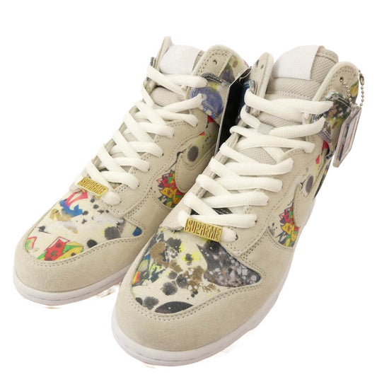 Supreme シュプリーム 23AW FD8779-100 ×DUNK HIGH OG QS Rammellzee ダンク ハイ ラメルジー ハイカット スニーカー オフホワイト系 27.5cm【極上美品】【中古】