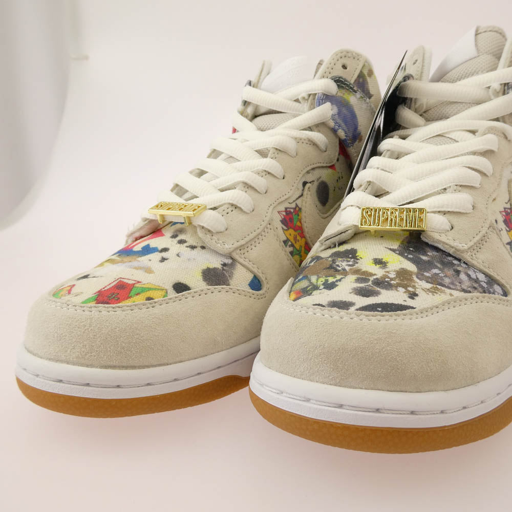 Supreme シュプリーム 23AW FD8779-100 ×DUNK HIGH OG QS Rammellzee ダンク ハイ ラメルジー ハイカット スニーカー オフホワイト系 27.5cm【極上美品】【中古】