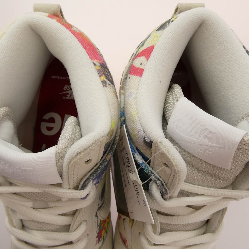 Supreme シュプリーム 23AW FD8779-100 ×DUNK HIGH OG QS Rammellzee ダンク ハイ ラメルジー ハイカット スニーカー オフホワイト系 27.5cm【極上美品】【中古】