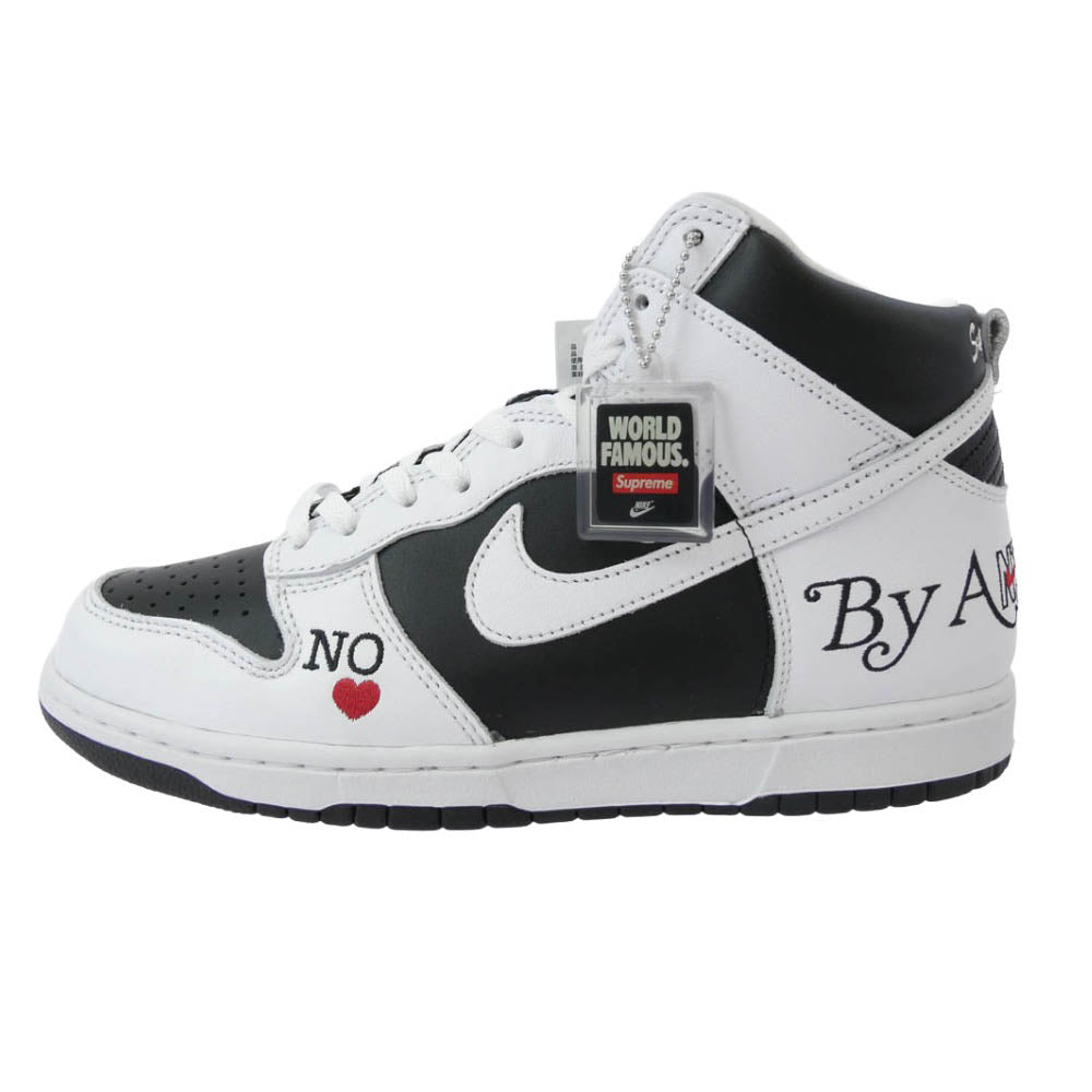 Supreme シュプリーム 22SS DN3741-002 DUNK HIGH OG QS BY ANY MEANS ダンク ハイ バイ エニー ミーンズ ハイカット スニーカー ブラック系 ホワイト系 27.5cm【極上美品】【中古】