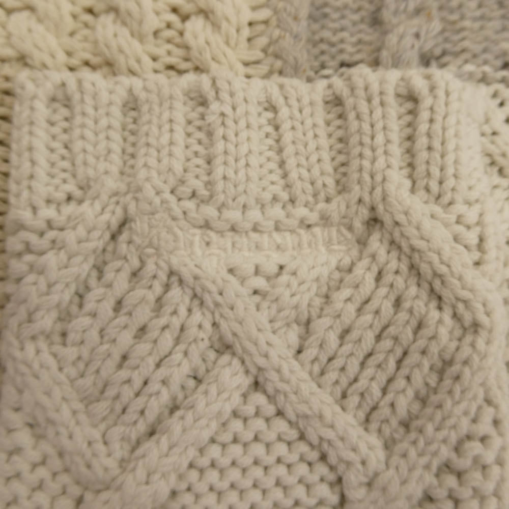 Supreme シュプリーム 23AW patchwork cable knit cardigan パッチワーク ケーブル ニット カーディガン オフホワイト系 グレー系 S【極上美品】【中古】