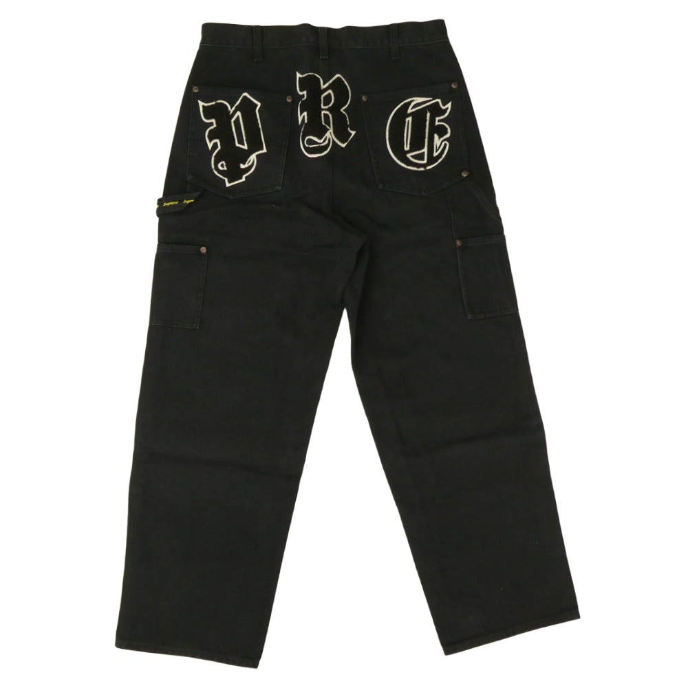 Supreme シュプリーム 25SS Old English Double Knee Painter Pant オールド イングリッシュ ダブル ニー ペインター パンツ ブラック系 32【極上美品】【中古】