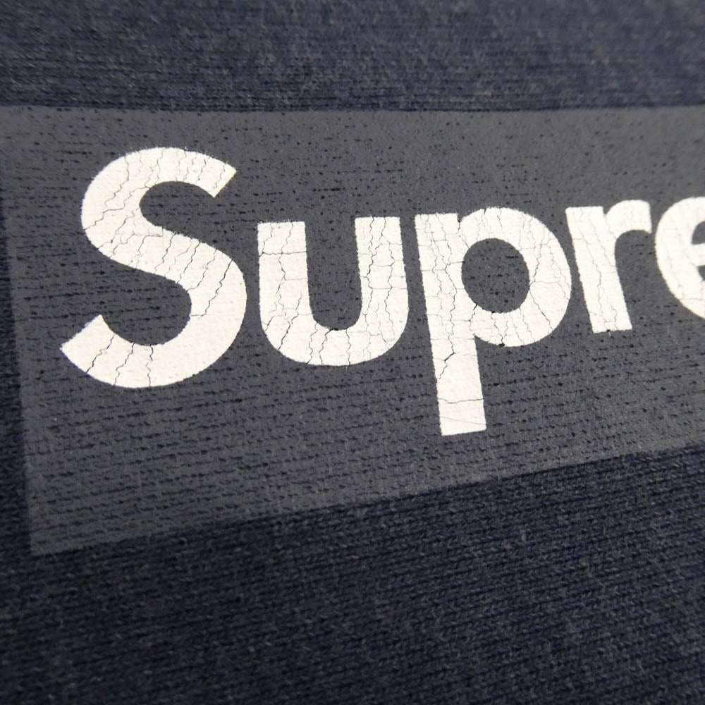 Supreme シュプリーム 25SS Washed Box Logo Crewneck ウォッシュド ボックス ロゴ クルーネック スウェット ネイビー系 M【極上美品】【中古】