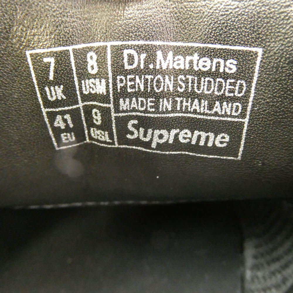 Supreme シュプリーム 25SS 41873001 × Dr.Martens Studded Penton Loafer ドクターマーチン スタッズ ペントン ローファー シューズ ブラック系 US8【美品】【中古】