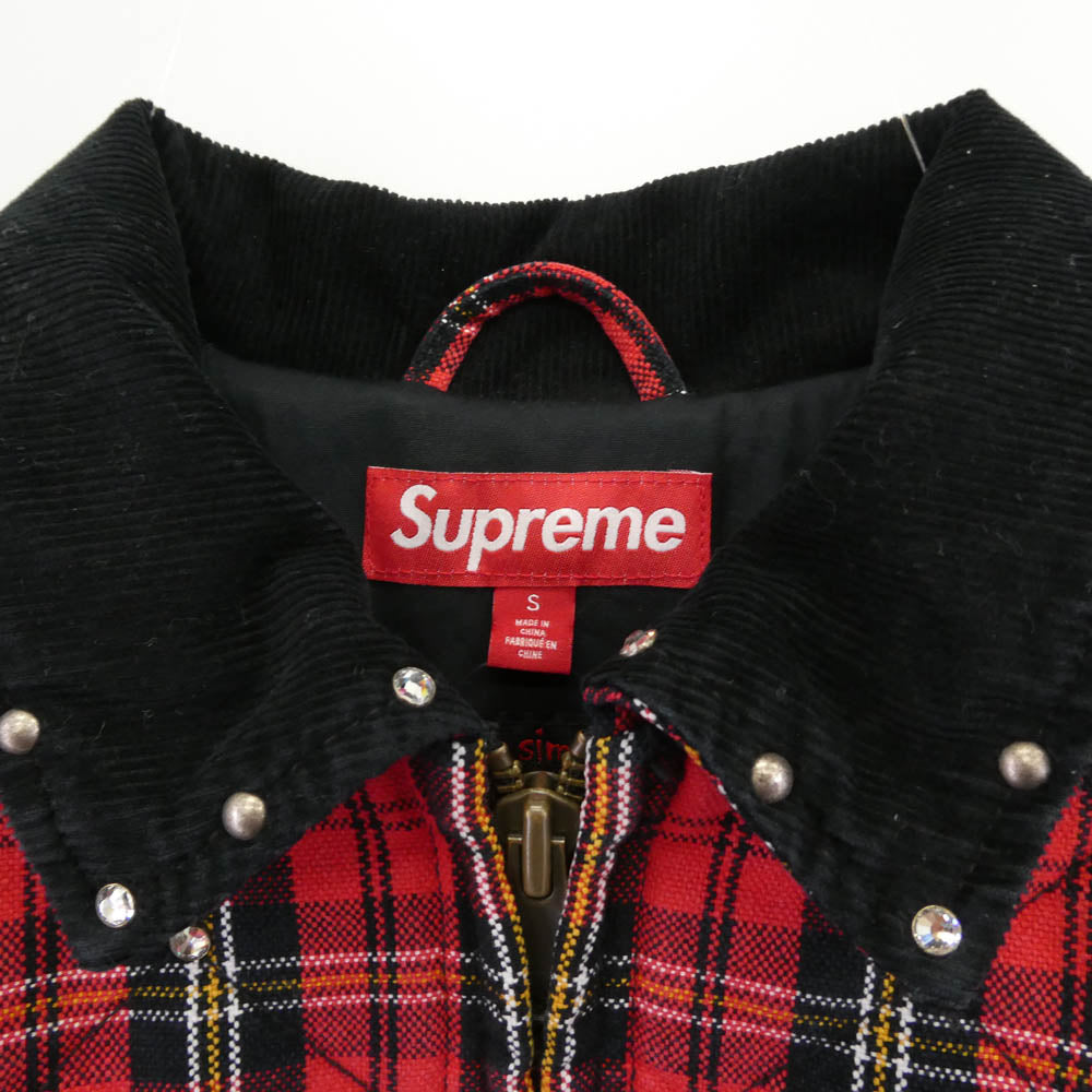 Supreme シュプリーム 25AW b.b. Simon Quilted Work Jacket Plaid ビービーサイモン キルテッド ワークジャケット レッド系 S【極上美品】【中古】