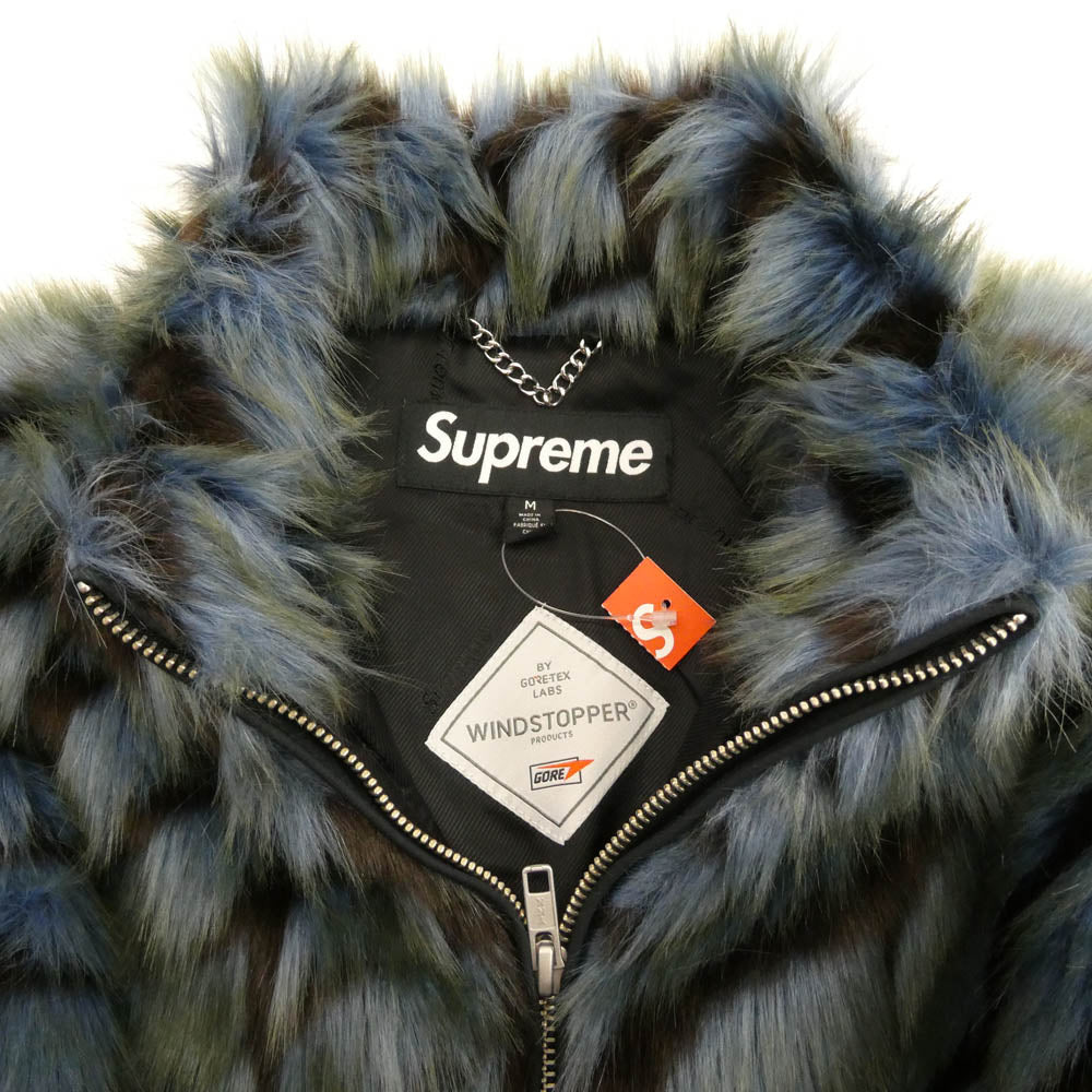 Supreme シュプリーム 25SS 2-tone windstopper faux fur jacket ウィンド ストッパー ファー ジャケット ブルー系 M【極上美品】【中古】
