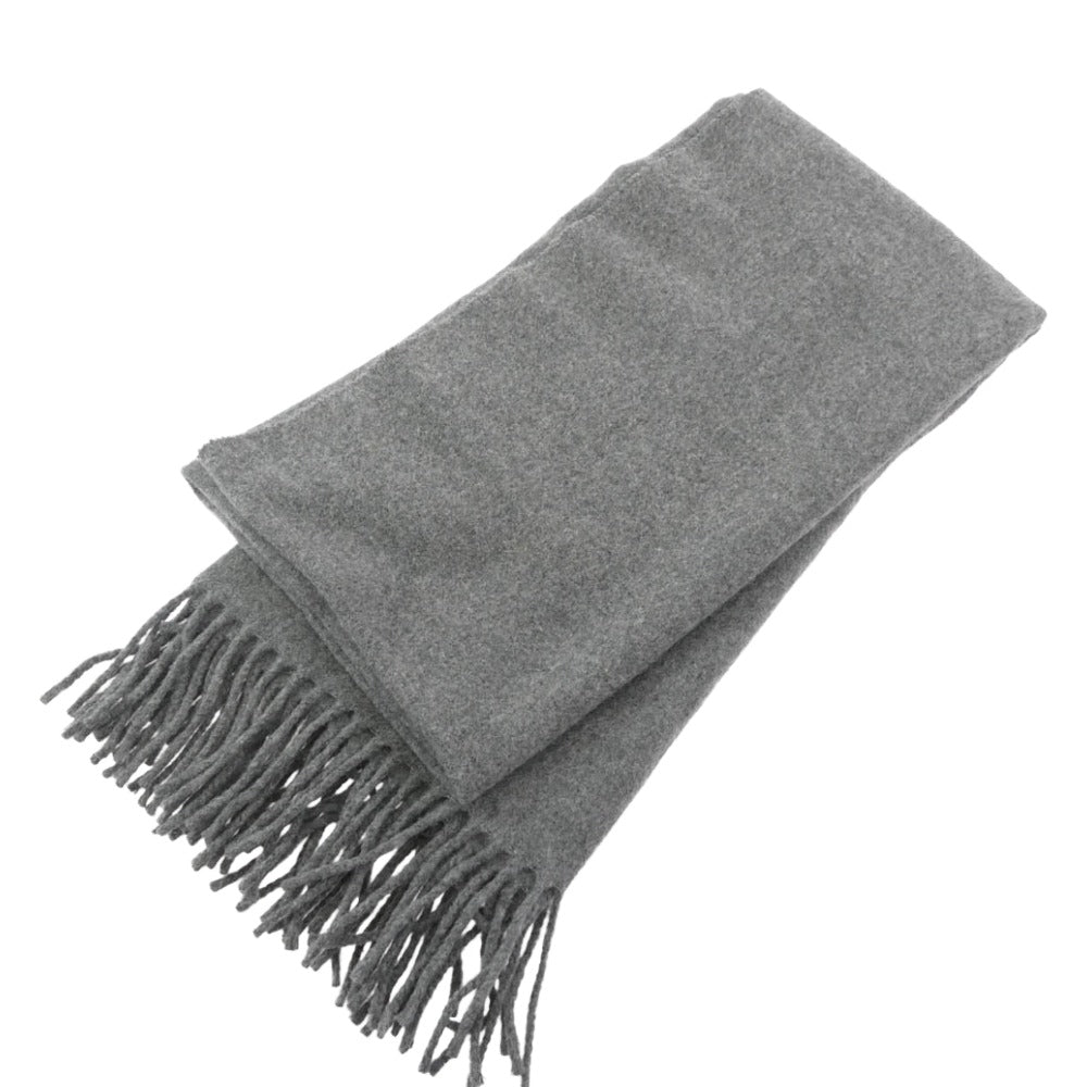 ACNE STUDIOS アクネストゥディオズ ロゴ ウール フリンジ マフラー グレー系【中古】