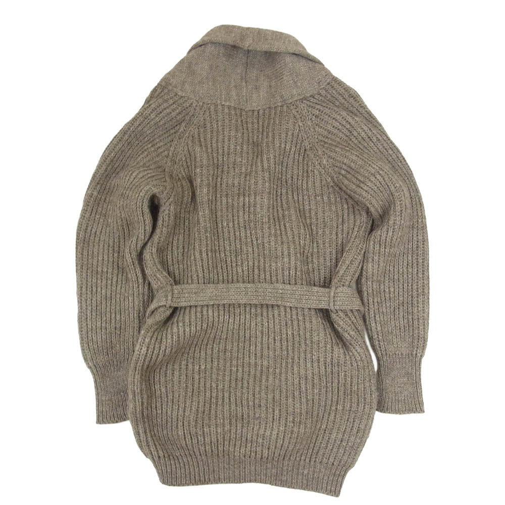 Deuxieme Classe ドゥーズィエムクラス 10-080-50-5090-3-0 ウールニット ベルテッド ショールカラー カーディガン ブラウン系 サイズ表記無【中古】