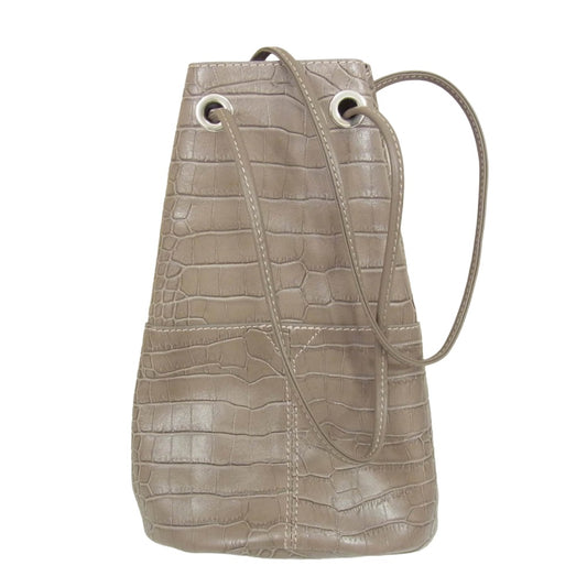 マルコマージ ZOZO 別注 クロコ型押し ショルダー バッグ ブラウン系【中古】