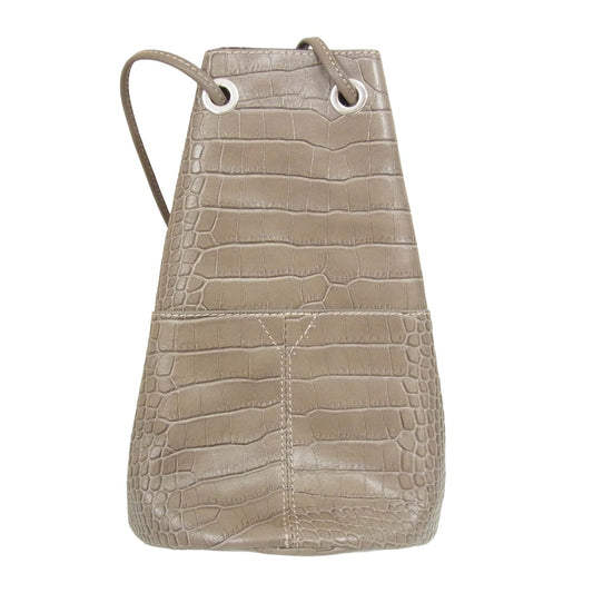 マルコマージ ZOZO 別注 クロコ型押し ショルダー バッグ ブラウン系【中古】