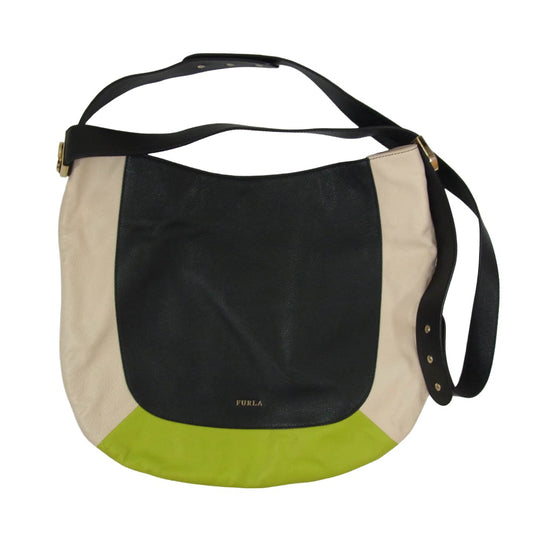 Furla フルラ LUNA L ルナ Lサイズ ホーボー レザー ショルダーバッグ マルチカラー系【中古】