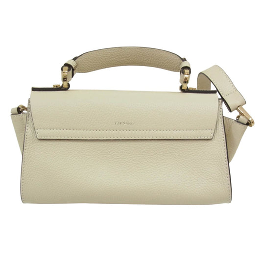 ロリステッラ 2WAY レザー ハンドバッグ ショルダーバッグ オフホワイト系【中古】