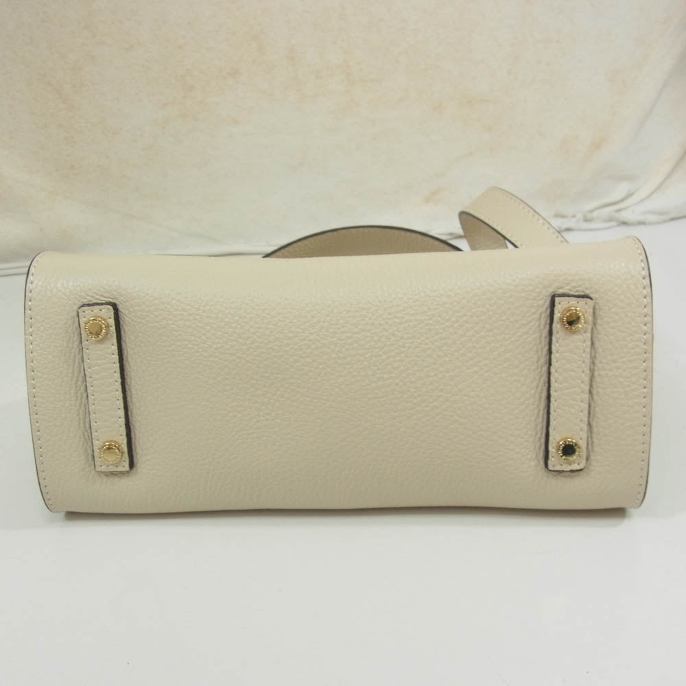 ロリステッラ 2WAY レザー ハンドバッグ ショルダーバッグ オフホワイト系【中古】