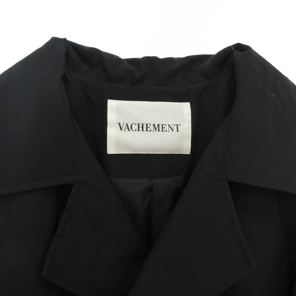 ヴァシュモン 23AW VH-09-811 Plage プラージュ 別注 中綿 キルティング ベルテッド トレンチコート ブラック系 F【中古】