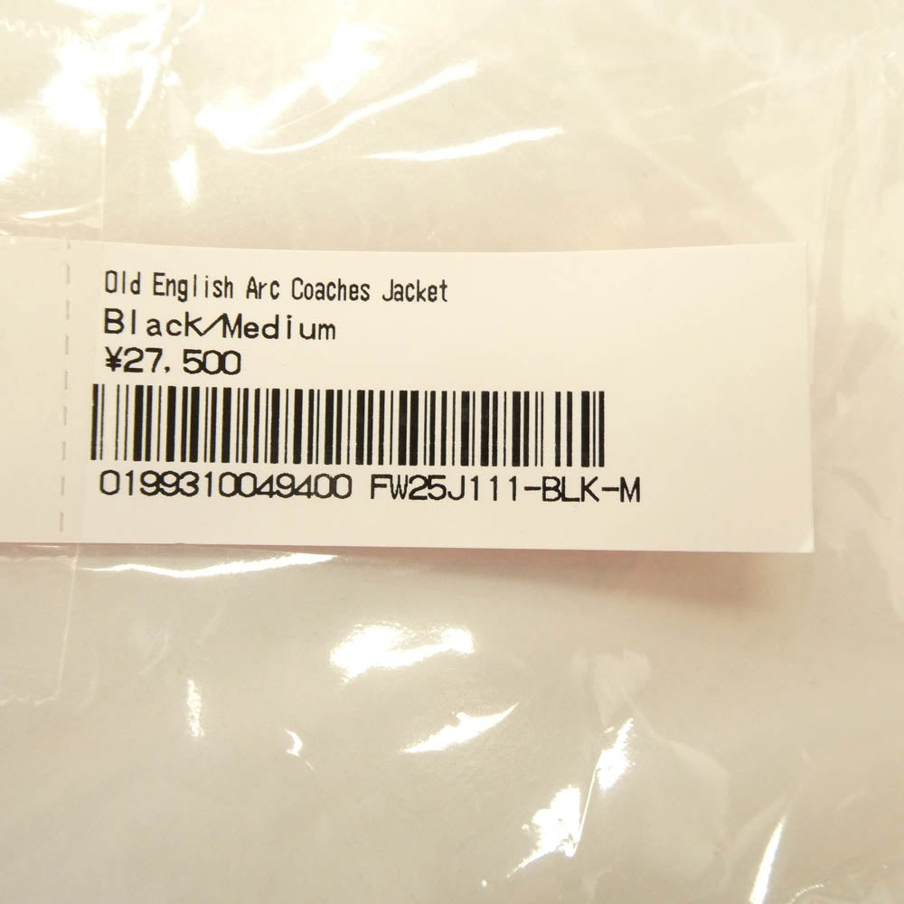 Supreme シュプリーム 25AW Old English Arc Coaches Jacket オールド イングリッシュ アーチ ロゴ コーチ ジャケット ブルゾン ブラック系 M【美品】【中古】