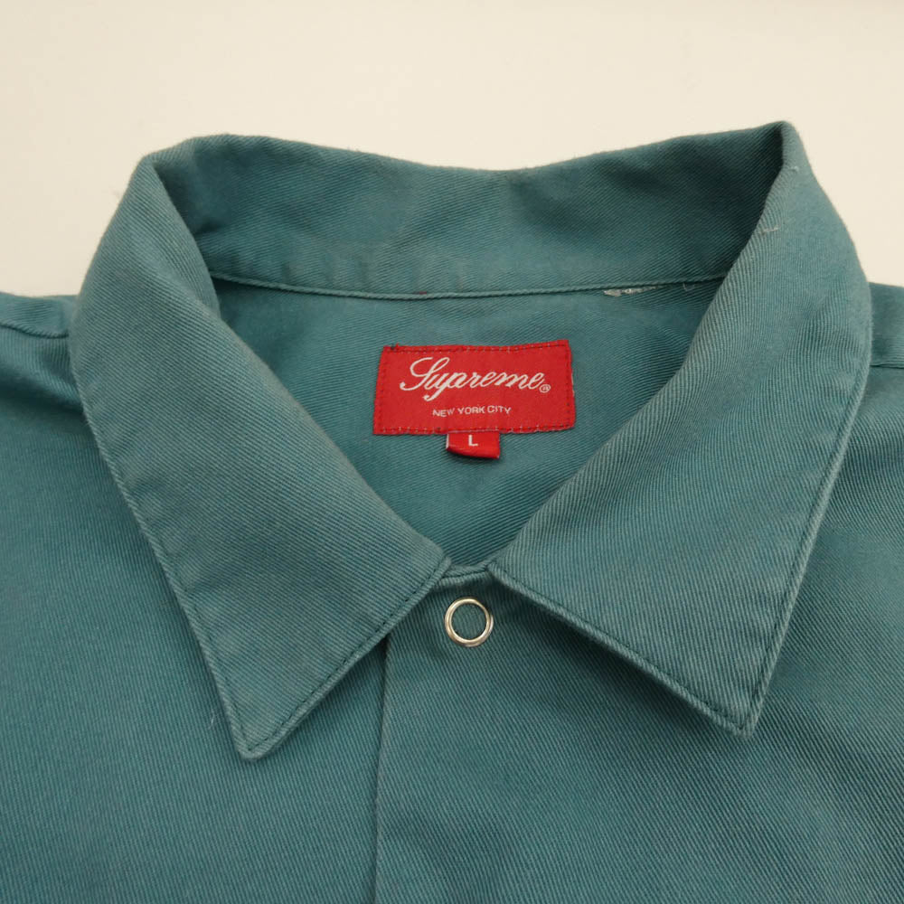 Supreme シュプリーム 21AW Thermal Work Shirt サーマル ワークシャツ グリーン系 ピンク系 L【中古】