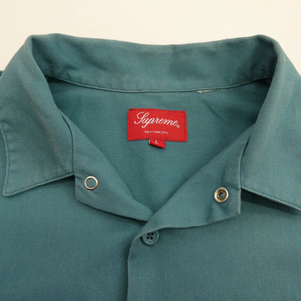 Supreme シュプリーム 21AW Thermal Work Shirt サーマル ワークシャツ グリーン系 ピンク系 L【中古】