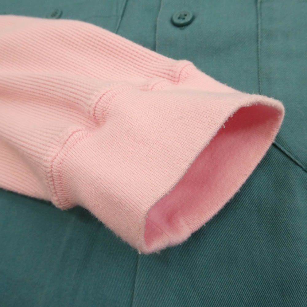 Supreme シュプリーム 21AW Thermal Work Shirt サーマル ワークシャツ グリーン系 ピンク系 L【中古】