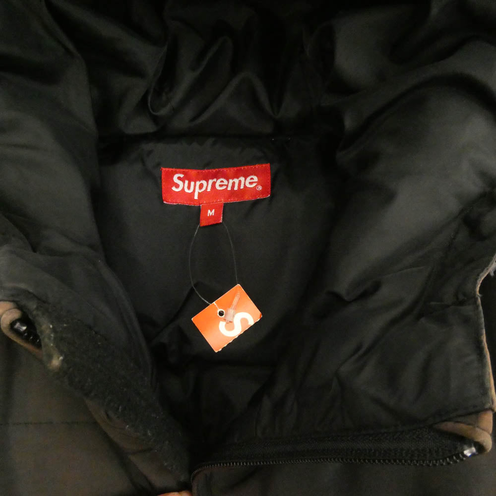Supreme シュプリーム 14AW ワングラム期 Iridescent Puffy Vest スモールボックスロゴ フーデッド ダウン ベスト ブラック系 M【中古】