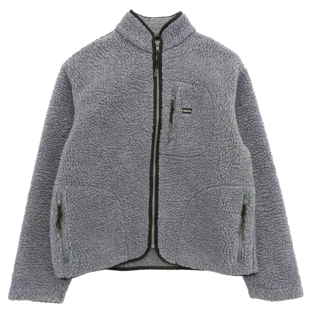 Supreme シュプリーム 初期タグ USA製 90s～00s ジップアップ フリースジャケット ライトブルー系 M【中古】