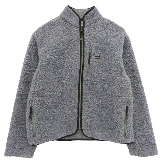 Supreme シュプリーム 初期タグ USA製 90s～00s ジップアップ フリースジャケット ライトブルー系 M【中古】