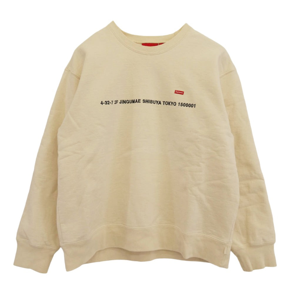 Supreme シュプリーム 22AW 渋谷店限定 Shop Small Box Crewneck スモールボックスロゴ クルーネック スウェット トレーナー ホワイト系【中古】