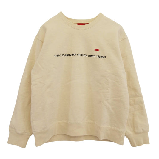 Supreme シュプリーム 22AW 渋谷店限定 Shop Small Box Crewneck スモールボックスロゴ クルーネック スウェット トレーナー ホワイト系【中古】