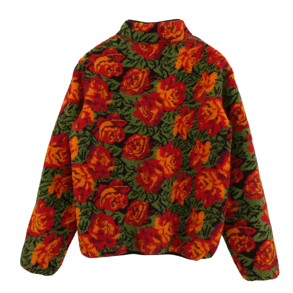 Supreme シュプリーム 16AW ワングラム期 Roses Sherpa Fleece Reversible Jacket ローズシェルパ リバーシブル フリースジャケット レッド系 ブラック系 M【中古】