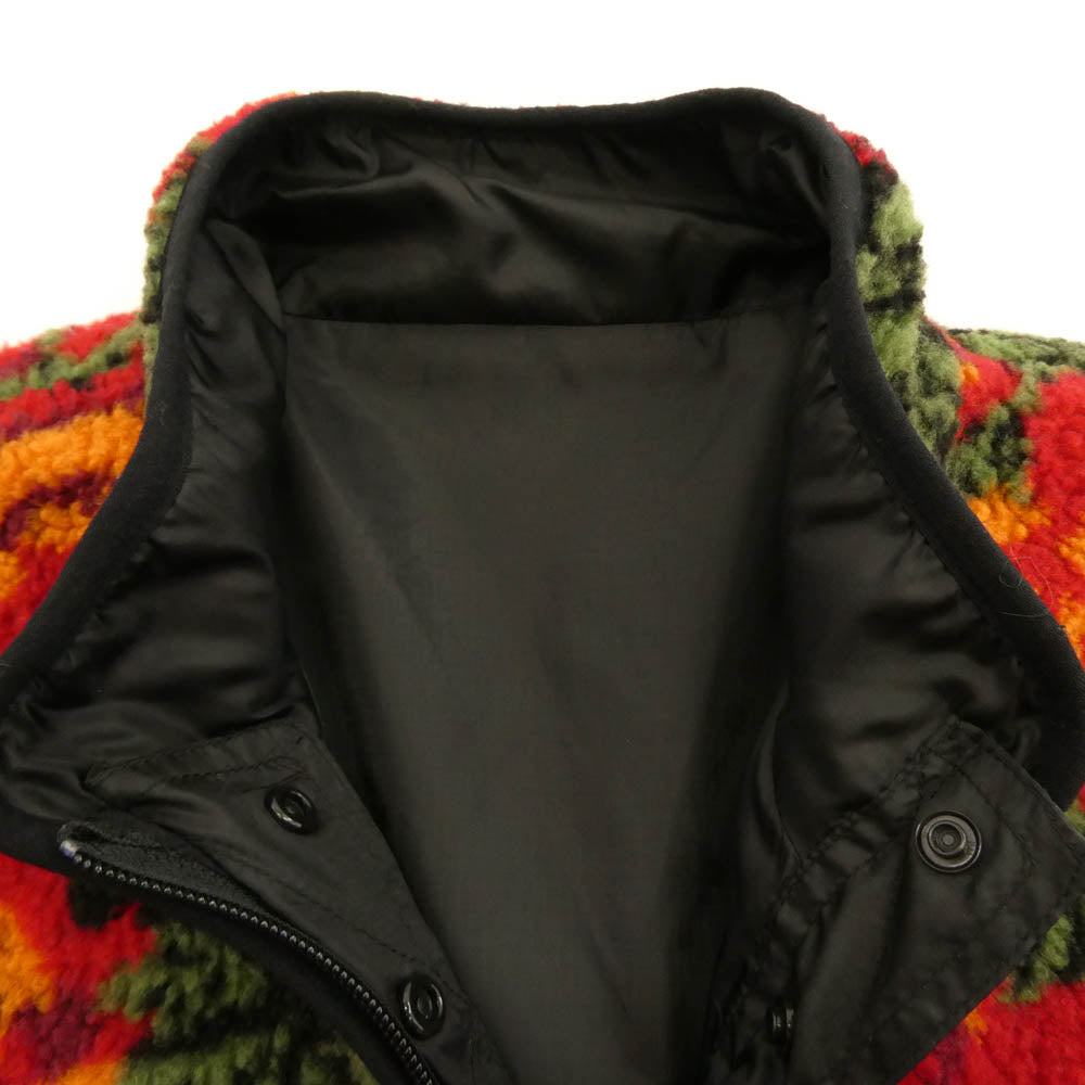 Supreme シュプリーム 16AW ワングラム期 Roses Sherpa Fleece Reversible Jacket ローズシェルパ リバーシブル フリースジャケット レッド系 ブラック系 M【中古】