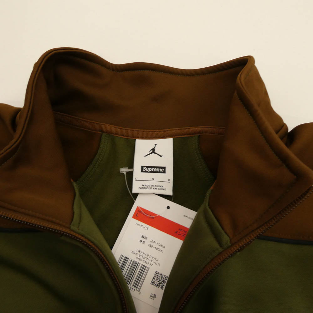 Supreme シュプリーム 24AW HF0830-395 x Jordan Tricot Track Jacket ジョーダン トリコット トラックジャケット カーキ系 ブラウン系 L【新古品】【未使用】【中古】