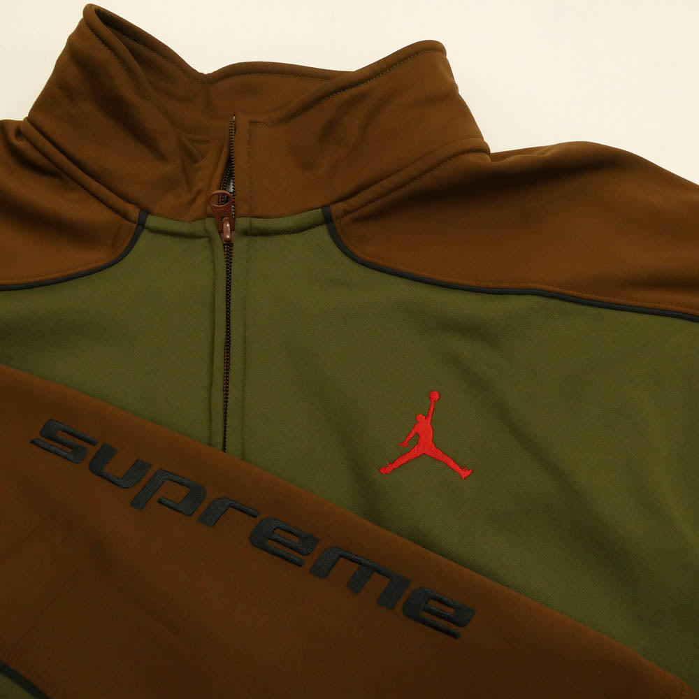 Supreme シュプリーム 24AW HF0830-395 x Jordan Tricot Track Jacket ジョーダン トリコット トラックジャケット カーキ系 ブラウン系 L【新古品】【未使用】【中古】