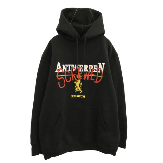 VETEMENTS ヴェトモン 20AW UAH21TR536 ANTWERP SCREWED HOODIE アントワープ スクリュードプリント プルオーバー パーカー フーディ ブラック系 S【中古】