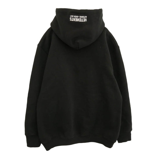 VETEMENTS ヴェトモン 20AW UAH21TR536 ANTWERP SCREWED HOODIE アントワープ スクリュードプリント プルオーバー パーカー フーディ ブラック系 S【中古】